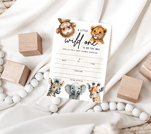 Your Main Event Prints Cute Safari Jungle Animal Baby Shower Invitations, A Little Wild One, 20 Invitations With Envelopes #TOP4