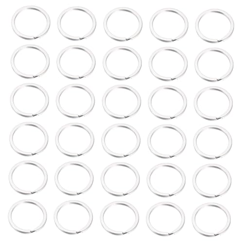 Anneaux porte-clefs acier inoxydable Hemobllo plats et résistants x100