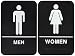 Bundle - 2 items: Men and Women Restroom Sign Black/White - ADA (Original Version) (Original Version)