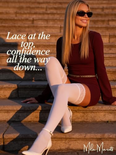 Image of Mila Marutti Opaque Thigh High Stockings for Women | Solid Color Thigh Highs | Colored Stockings for Garter Belts