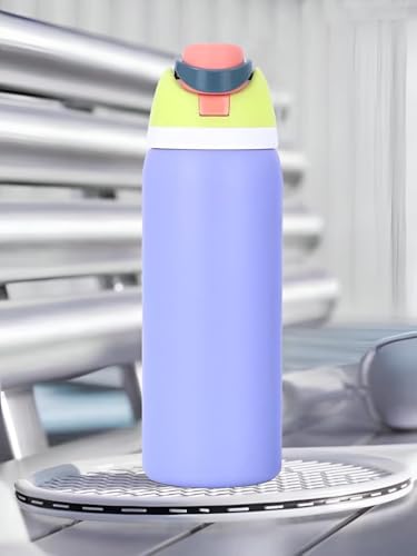 Image of LHOTSE FreeSip Gym Water Bottle with Straw & Spout | Leakproof Stainless Steel Sports Bottle for Workout, Fitness Training & Exercise Hydration (Purple, 960 ML)