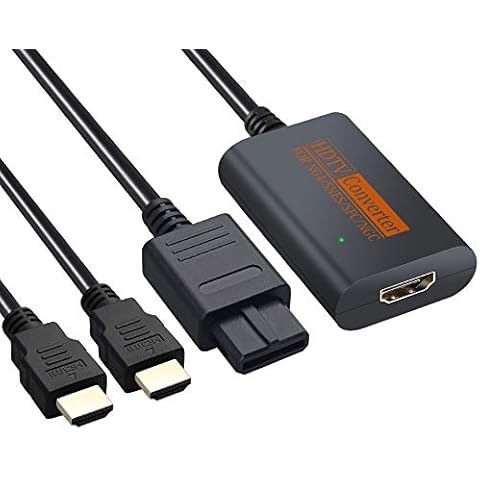 LiNKFOR N64 to HDMI Converter with 1m/4.9ft HDMI Cable HD Link Cable for N64 Supports PAL NTSC GC to HDMI Converter SNES to HDMI No Need Power Supply for N64 NGC SNES Cover