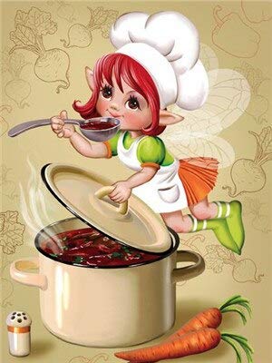 Diamond Painting Cartoon Full Drill Diamond Embroidery Cook Picture Rhinestone Diamond Mosaic Children Gift A1 50x70cm