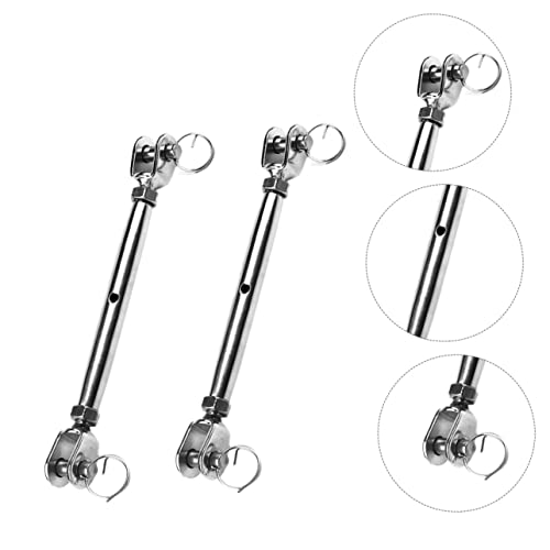 Amosfun 2 piezas tensores de cable de acero inoxidable para apretar alambre con cierre miniatura 4
