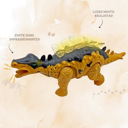 Dinossauro De Brinquedo Com Luz e Som Interativo e Divertido, Dinossauro Interativo Com Movimentos A