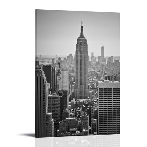 City Landscape Black And White Poster�C���e���A�f�U�C���̃|�X�^�[�A�Ƃ̑����̔��w�A�����̐V�����Ƃ̑��蕨08x12inch(20x30cm) Frame-style