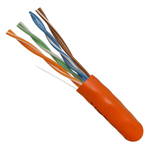 Vertical Cable Cat5E, 350 Mhz, Utp, 24Awg, 8C Solid Bare Copper, 1000Ft, Orange, Bulk Ethernet Cable - 054 Series #TOP1