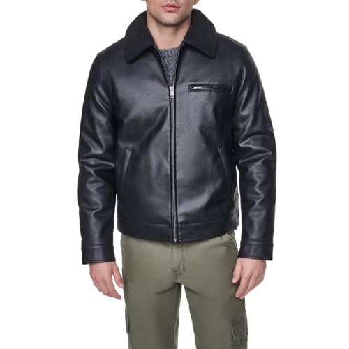 Image of Levi's Men's Faux Leather Collar Racer Jacket