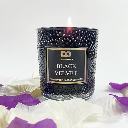 Daniella's Candles True Love Scented Jar Candle Gift Set of 2, Black Velvet and White Velvet, Long Lasting Coconut Soy Wax 7 oz Each Candle