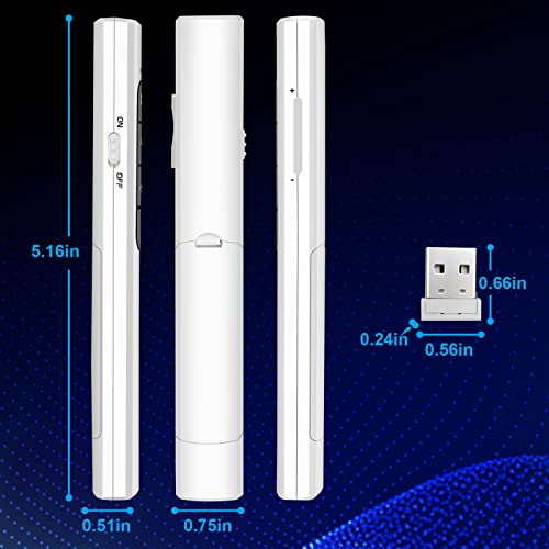 Image of Presentation Clicker Wireless Presenter Remote with Hyperlink & Volume Remote Clicker for PowerPoint Office Classroom Presentation Remote Control Pointer Slide Advancer (Battery Included)