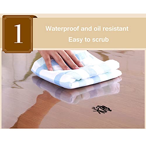 Nappe ronde transparente en PVC écologique avec bords droits nets - 4