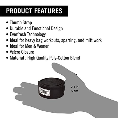 Everlast 4455Bp Hand Wraps,Black #TOP6