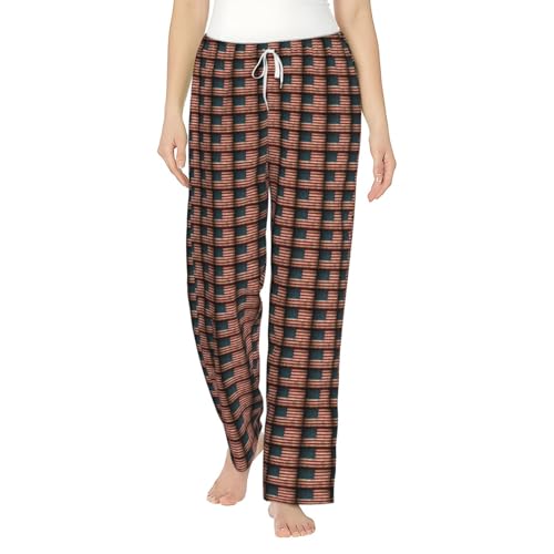 Pantalon de pyjama femme au motif drapeau américain pour nuit et détente