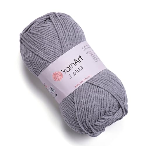 YarnArt J.Plus コットンブレンド糸 - 編み物&かぎ針編み ソフト ベビー糸 55% コットン 45% アクリル 100 g (3.5 オンス)、160 m (174 ヤード)、重量: 4、(1 かせ) (69)