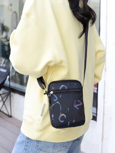 Crossbody Bag,Cloth Purse Phone Bag, Letter Printing Crossbody Shoulder Bags for Women2
