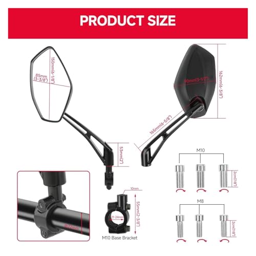 Espejo Extremo Manillar Universal para MT01 MT25 y XR650L 3