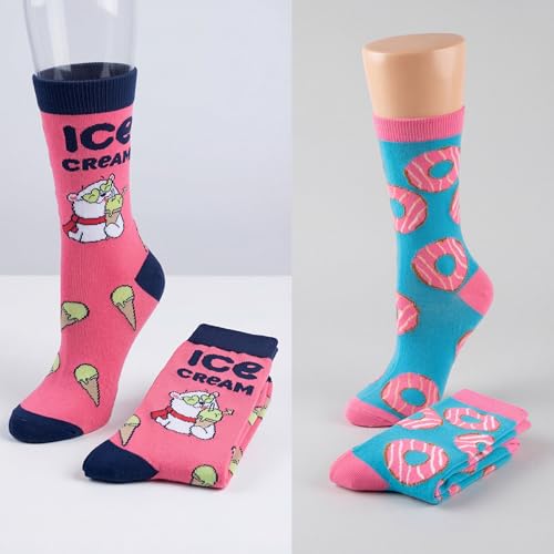 Image of Tipi Toe Women's Fun Patterned Dress Socks, 12-Pack Lightweight Colorful Crew Socks, Casual Novelty Assorted Designs