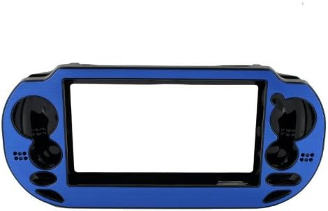 Hard Snap On Case Cover Plate for Sony PS Vita, Brush Aluminum Finish, Blue