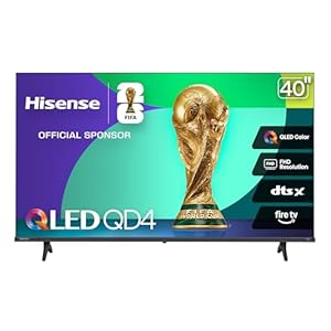 Hisense 40-Inch Class QD4 Series QLED FHD Smart Fire TV (40QD4QF, 2025 Model) – Quantum Dot Color, DTS Virtual: X, Alexa Built in, Slim Bezel Design
