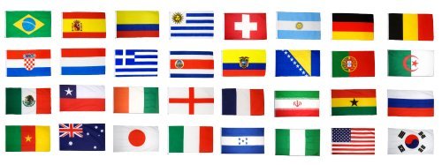 Flaggenfritze® Flaggen Komplettset WM 2014 - alle 32 Nationen, 90 x 150 cm