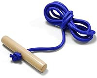 Schlittenseil mit Griff, Zugseil zum Ziehen von Schlitten, 1.8m Zugschnur für Kinder Holzschlitten,Griffe aus Holz,Kordel 6mm Durchmesser (Blau)