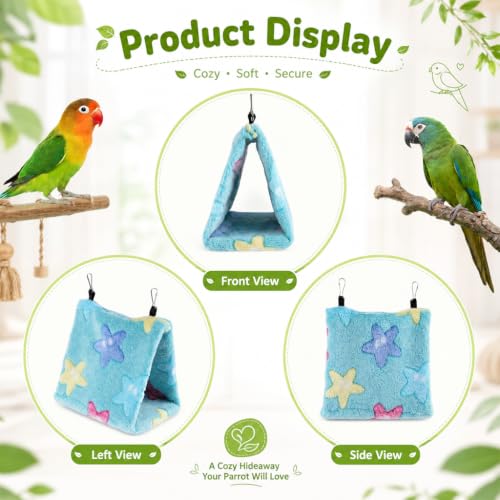 Image of Qpets Hanging Bird Hammock, Warm Plush Nest for Small Birds - M