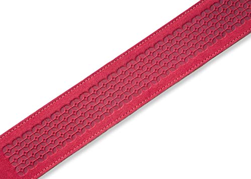 Levy’s Leathers MS26SQ-BRG Sangle de guitare en daim Motif floral Bordeaux 6,3 cm - Les Beatles, Paul McCartney, John Lennon, RIngo Starr, George Harrison Levy's Leathers MS26SQ-BRG Sangle de guitare en daim Motif floral Bordeaux 6,3 cm – Image 4