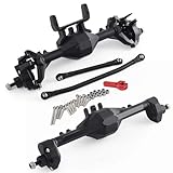 Powmok AMK SCX10 II Ejes CNC aluminio delantero trasero SCX10 II Portal ejes 1/10 RC Crawler Rigs Axial SCX10 II VS4 10 Element Enduro GEN8 RGT EX86100 SCX10 II accesorios de actualización (SCX10 II