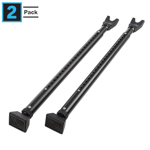 2-in-1 Home Security Bars 2-Pack - Adjustable Door Stoppers Security Bar for Hinged or Sliding Doors and Windows - Door Jammer by Stalwart (Black) by Stalwart - Image 2