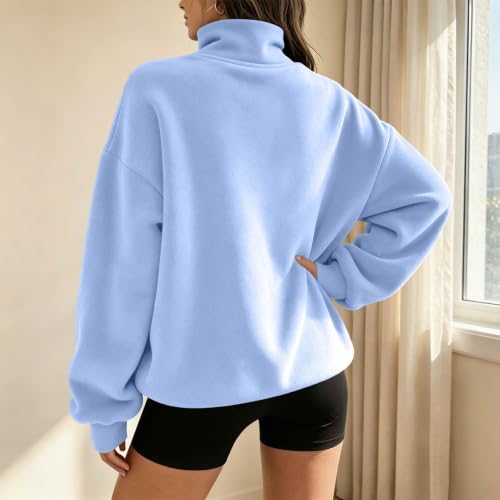 Oversized Sweatshirt for Women Mock Neck Pullover Tops Pullover Casual - image 3
