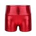 CHICTRY Kids Big Girls' Fashion Athletic Sports Outfit Shiny Metallic Dance Crop Top and Boyshort Workout Tracksuits Set Red 12