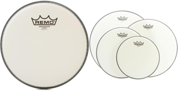 Remo Ambassador Coated 5-piece Tom Drumhead Bundle