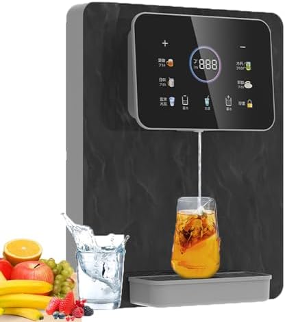 Smart Wall-Mounted Water Dispenser with Electronic Child Lock, Hot & Cold Water, Touch Screen Control, Quantitative Dispensing, Mains Fed, Black Finish