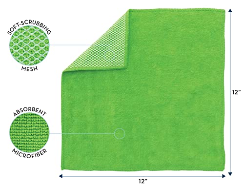 S&T Inc. Dish Cloths With Tough Scrub Mesh, Dish Rags For Washing Dishes, Microfiber Cleaning Rags Kitchen, Assorted Colors, 12 Inches X 12 Inches, 10 Pack #TOP1