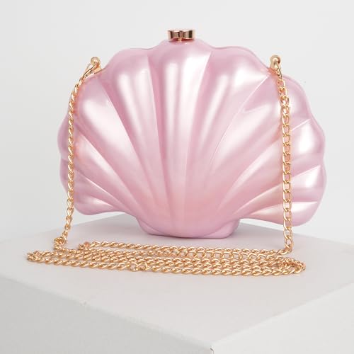 Image of Women Seashell Evening Bag Purse Mermaid Chain Strap Clutch Handbag Shoulder Bag | Seashell