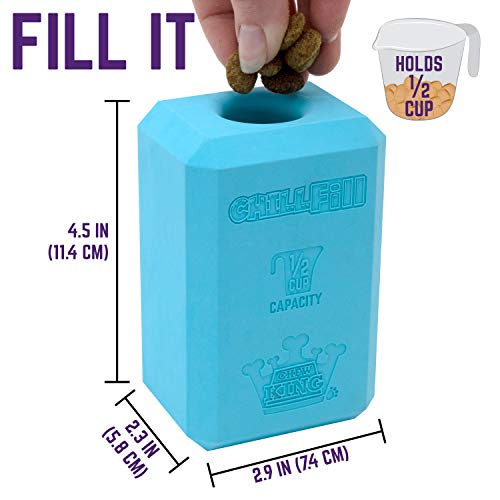 Chew King Premium Treat Dog Toy, Large, Extremely Durable Natural Rubber Fillable Toy Collection, Frozen Feeding,All Breed Sizes, Blue - Image 3