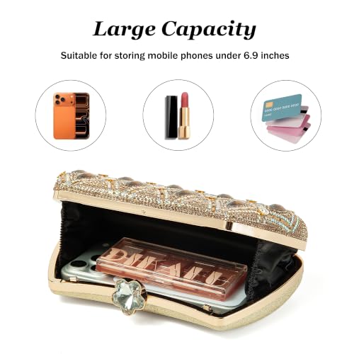 Image of Women's Sparkly Rhinestone Clutch Purse Evening Shoulder Bag