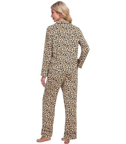 Image of Pajamas Set for Women Soft Knit Button Down Sleepwear 2 Piece Breathable Viscose from Bamboo Pjs S-XXL