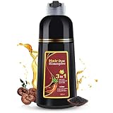 KINGMING Dark Brown Hair Dye Shampoo for Gray Hair 3 in 1 - Champu Con Tinte Para Canas- Herbal Ingr