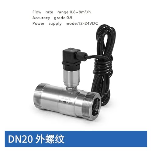 Medidor de flujo electrónico digital de acero inoxidable líquido con rosca DN20 exterior. 3