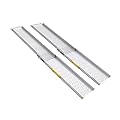 Ruedamann 5'L × 8" W Portable Aluminum Wheelchair Ramp,Holds Up to 600lbs,Two Section Telescoping Adjustable Non-Skid Ramp for Wheelchairs,Stairs,Steps,1 Set