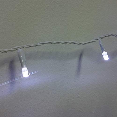 Cordão 100 LEDs 10m Branco 110VOLTS Fio Branco Fixo CBRN0685