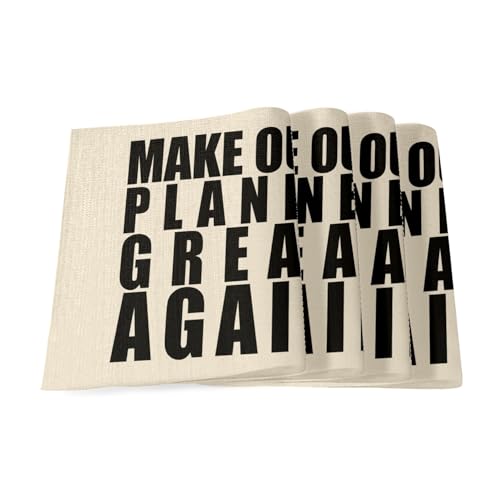 Sets de table en lin Macron Make Our Planet Great Again grand format nappe de table - 2