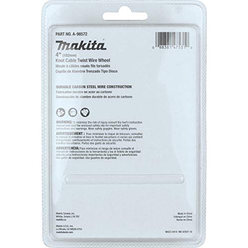 Image of Makita A-98572 4 inch Knot Cable Twist Wire Wheel, 5 /8 inch-11