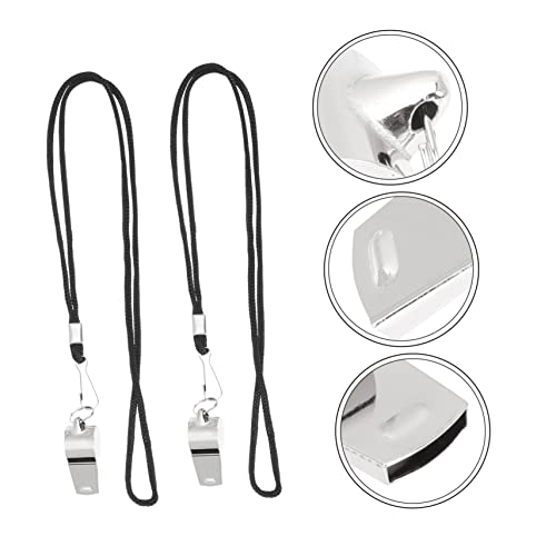 Silbatos metálicos con cuerda para árbitros 2 piezas miniatura 7