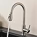 REPLYSAT Brushed Nickel Kitchen Faucets 304 Stainless Steel Single Handle Pull Out Kitchen Tap Swivel 360 Degree Mixer Tap