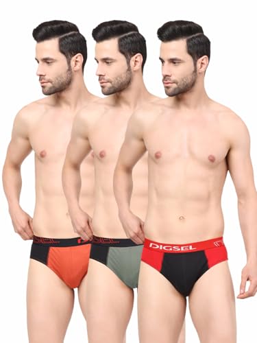 Image of Men 100% Combed Cotton Outer Elastic Self Design Briefs D Redz