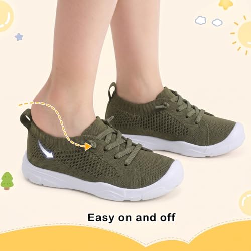 Image of LeIsfIt Toddler Shoes Boys Girls Wide Toe Box Breathable Slip-On Sneakers Kids Lightweight Barefoot Feel Shoes for Everyday Play