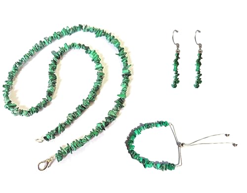 Joyas de malaquita en set de plata de ley ideal para regalar en fechas señaladas
