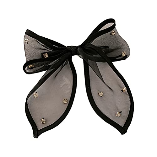 Nœud pour cheveux gros barrette fille pince strass accessoire coiffure